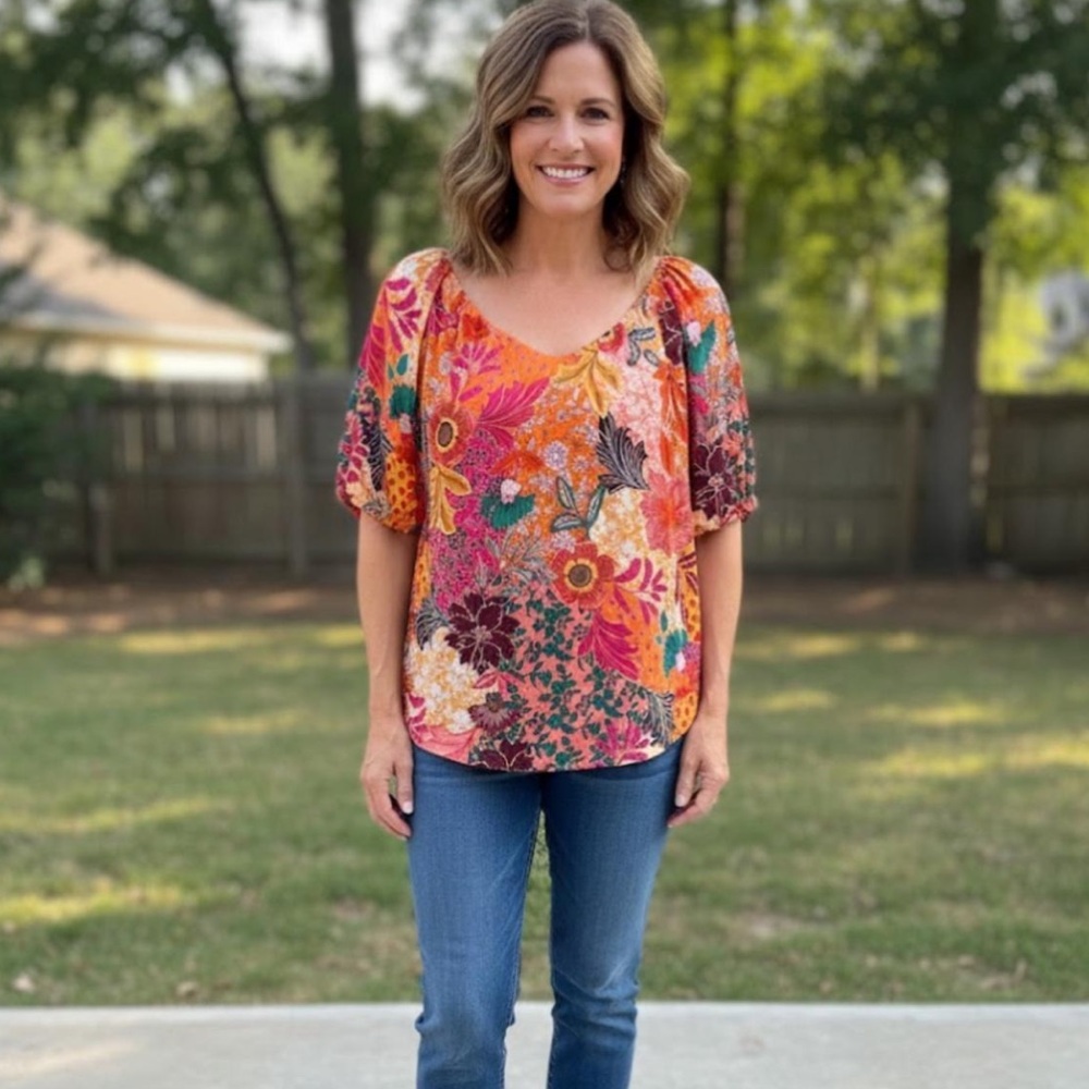 LOFT Multicolor Floral Blouse